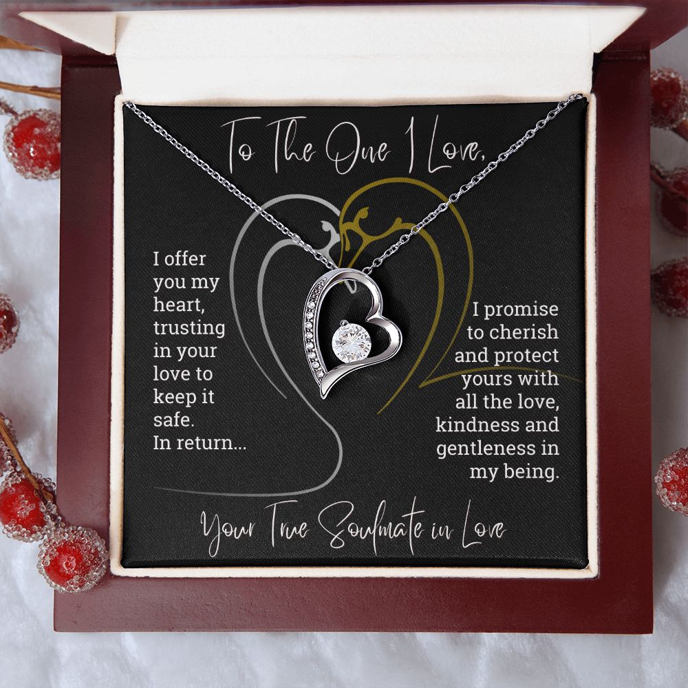 To The One I Love I Offer You My Heart Forever Love Necklace