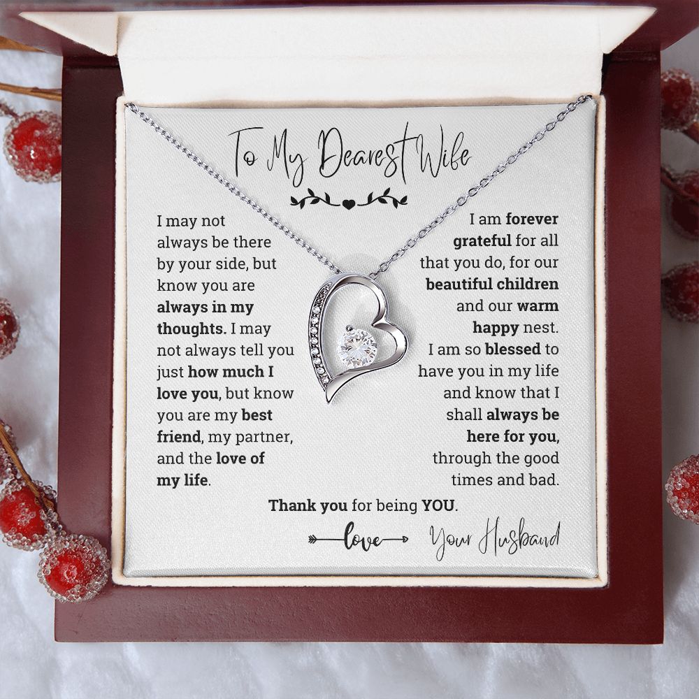 To My Dearest Wife Thank You For Being You Forever Love Necklace