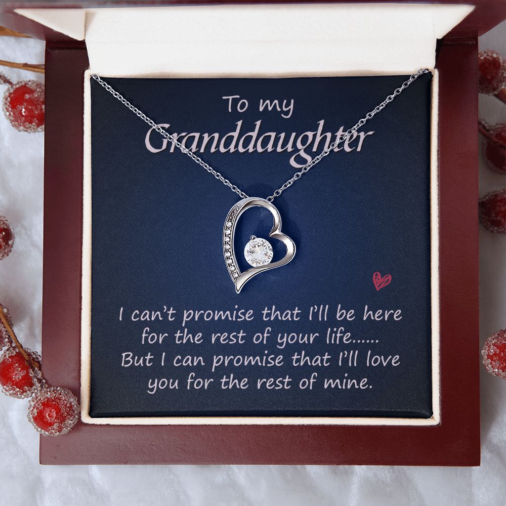 To My Granddaughter Love You for the Rest of Mine Forever Love Necklace