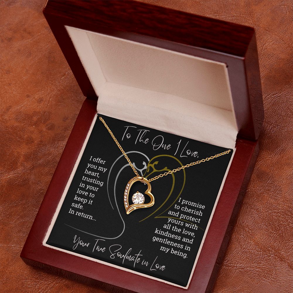 To The One I Love I Offer You My Heart Forever Love Necklace