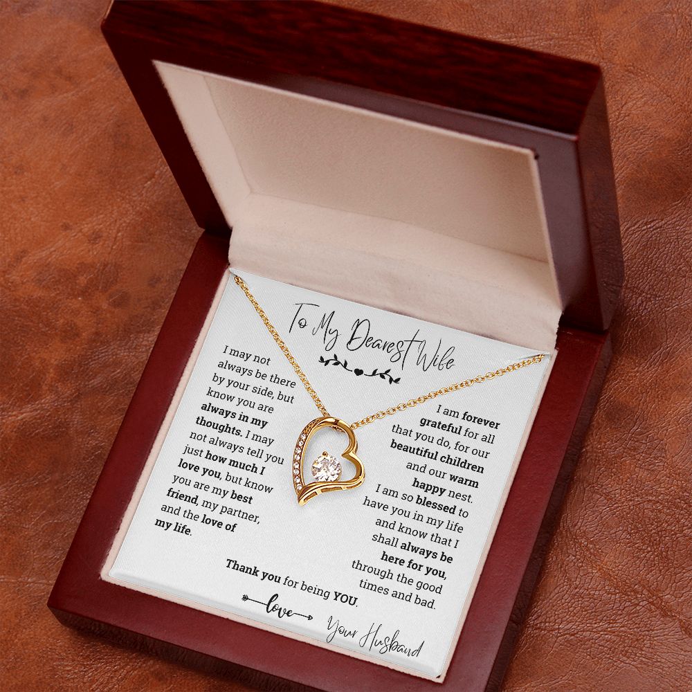 To My Dearest Wife Thank You For Being You Forever Love Necklace