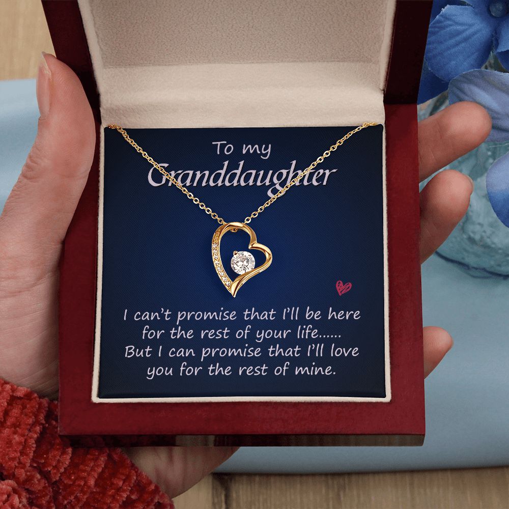 To My Granddaughter Love You for the Rest of Mine Forever Love Necklace