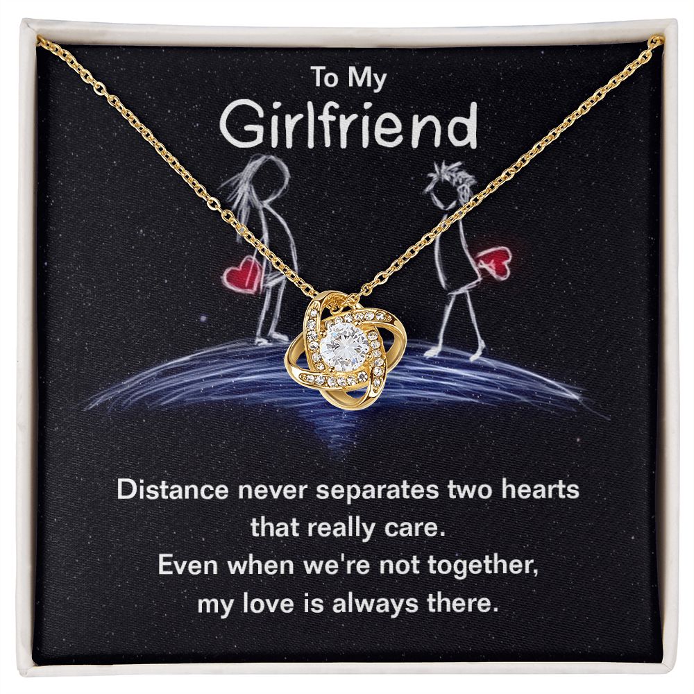 To My Girlfriend My Love Is Always There Love Knot Necklace