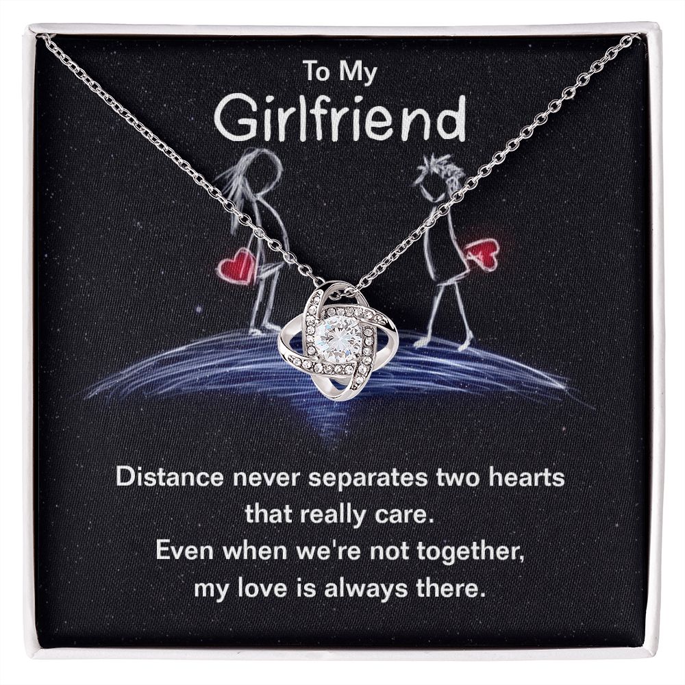 To My Girlfriend My Love Is Always There Love Knot Necklace