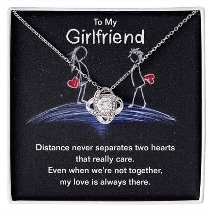 To My Girlfriend My Love Is Always There Love Knot Necklace