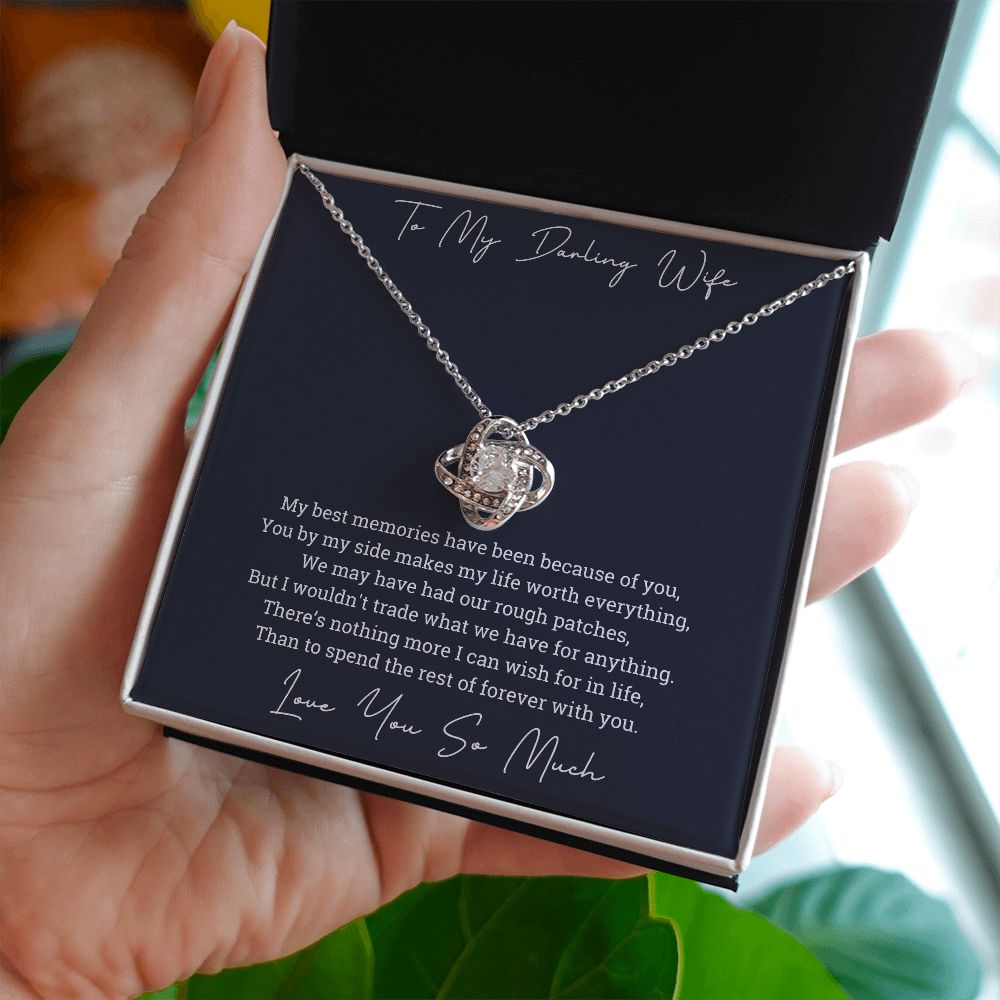 To My Darling Wife Spend Rest Of Forever With You Love Knot Necklace