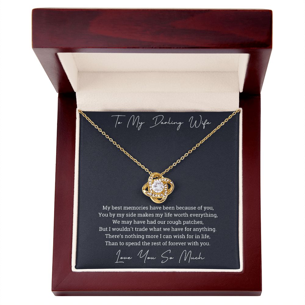To My Darling Wife Spend Rest Of Forever With You Love Knot Necklace
