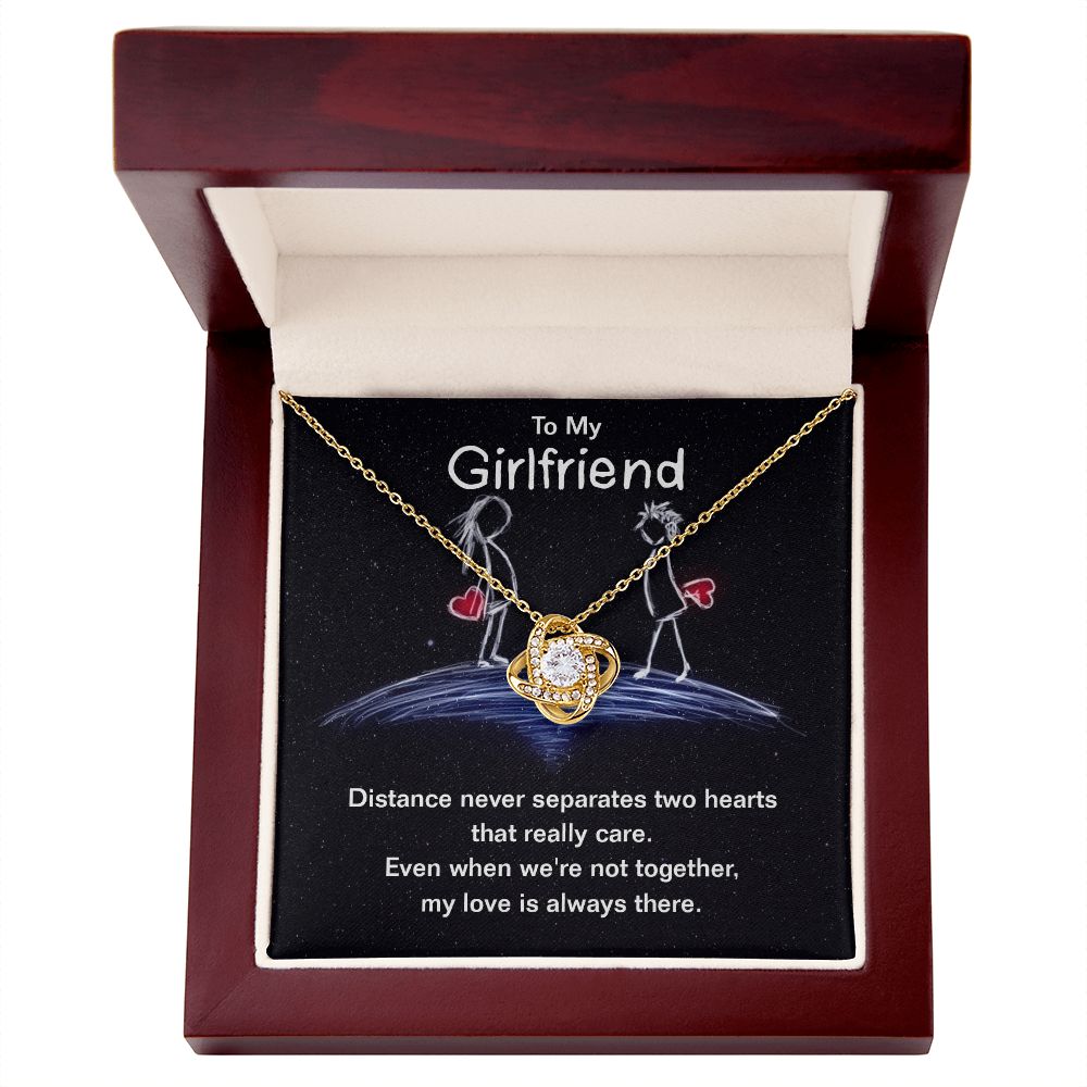 To My Girlfriend My Love Is Always There Love Knot Necklace