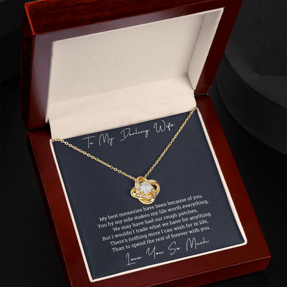 To My Darling Wife Spend Rest Of Forever With You Love Knot Necklace