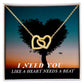 For Wife I Need You Like A Heart Needs A Beat Interlocking Hearts Necklace