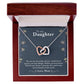 To My Daughter- You are My Pride & Joy Interlocking Hearts Necklace