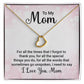 To My Mom For all the Times Delicate Heart Necklace