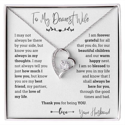 To My Dearest Wife Thank You For Being You Forever Love Necklace