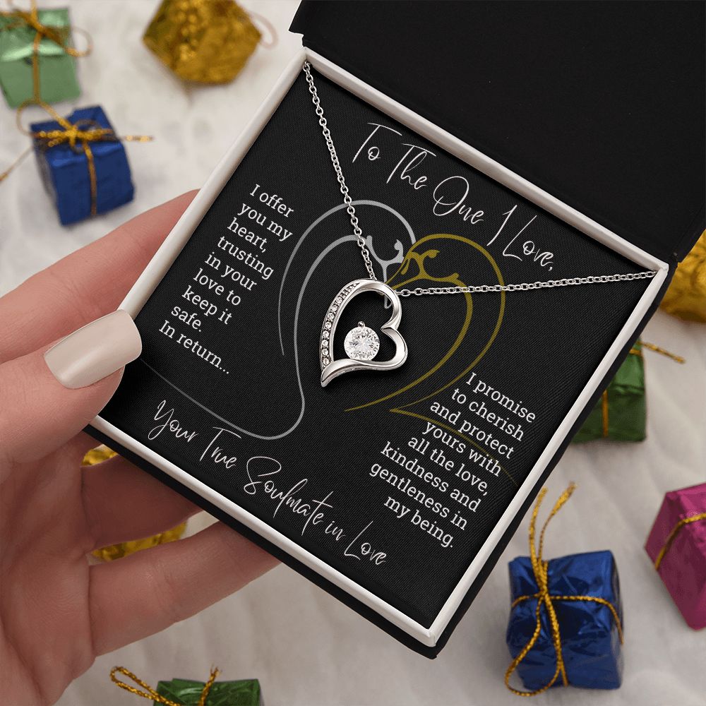 To The One I Love I Offer You My Heart Forever Love Necklace