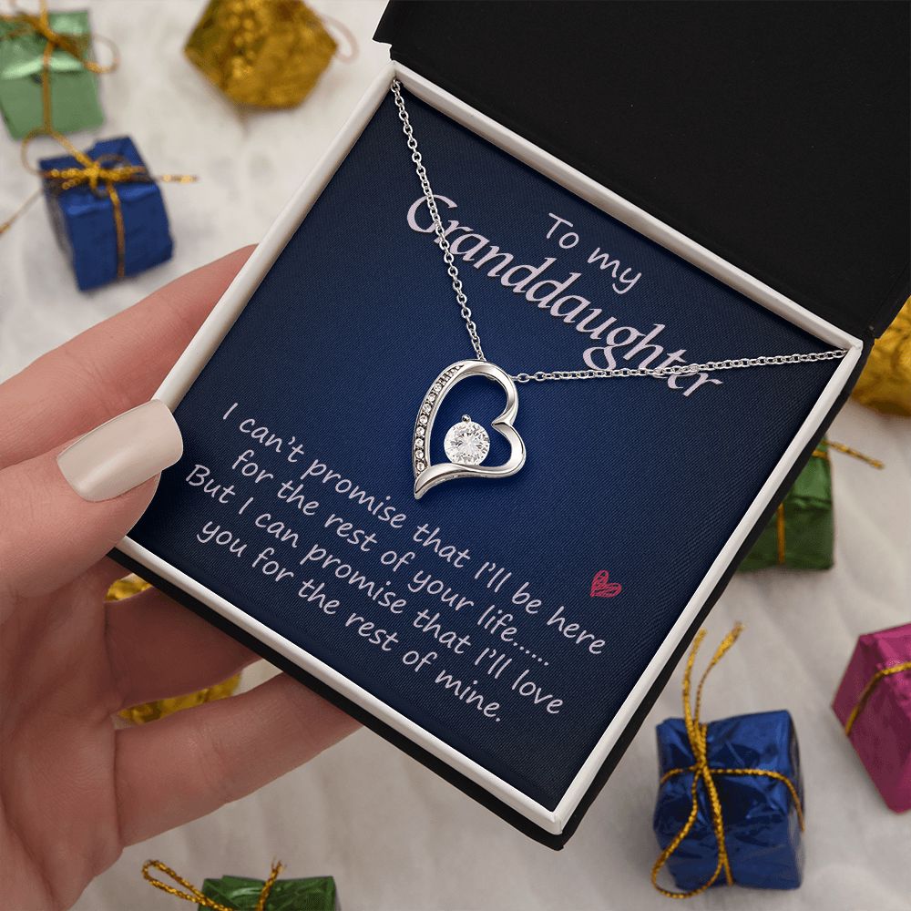 To My Granddaughter Love You for the Rest of Mine Forever Love Necklace