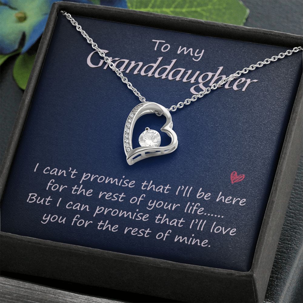To My Granddaughter Love You for the Rest of Mine Forever Love Necklace