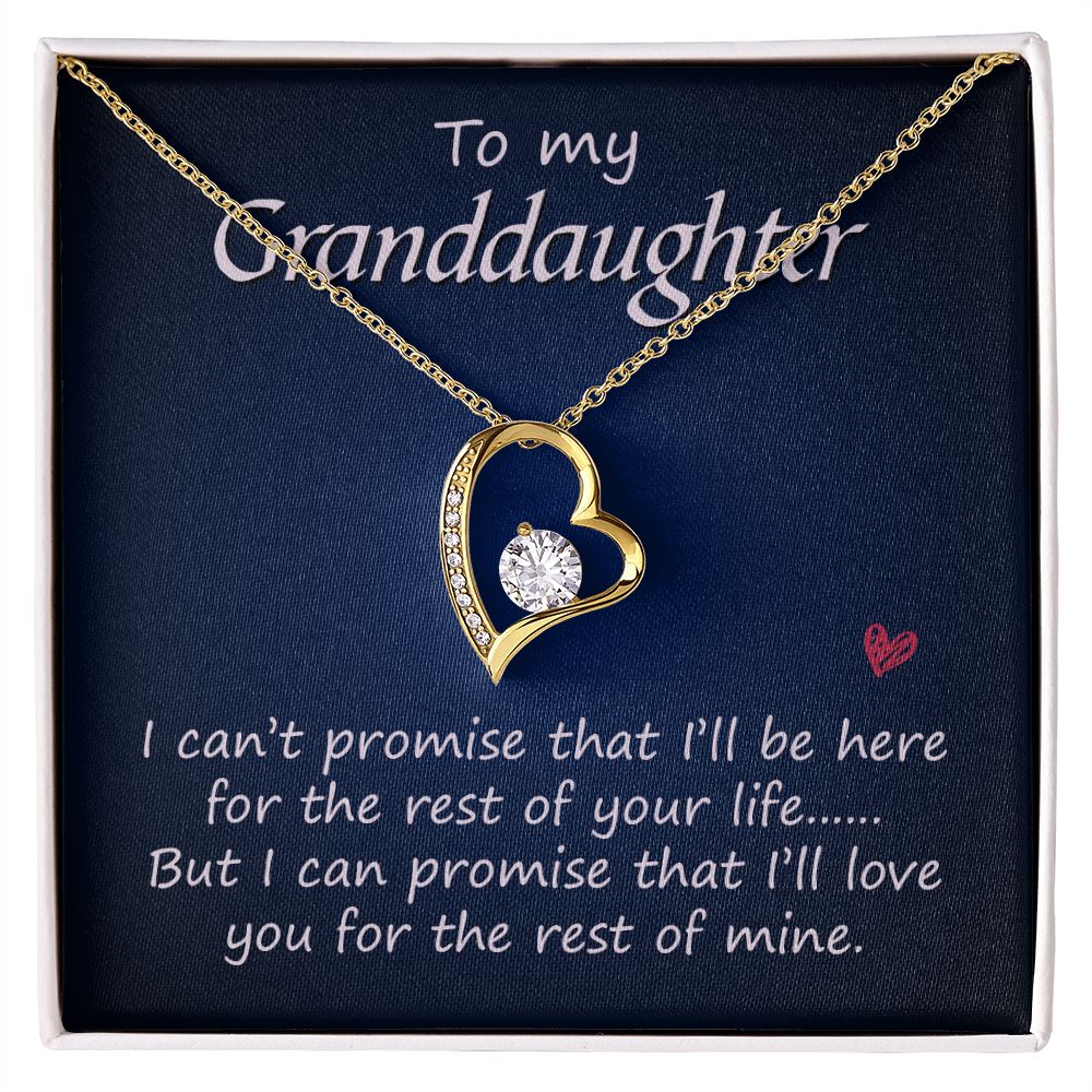 To My Granddaughter Love You for the Rest of Mine Forever Love Necklace