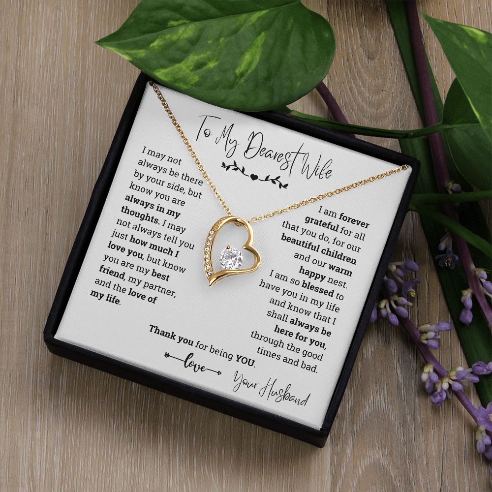 To My Dearest Wife Thank You For Being You Forever Love Necklace