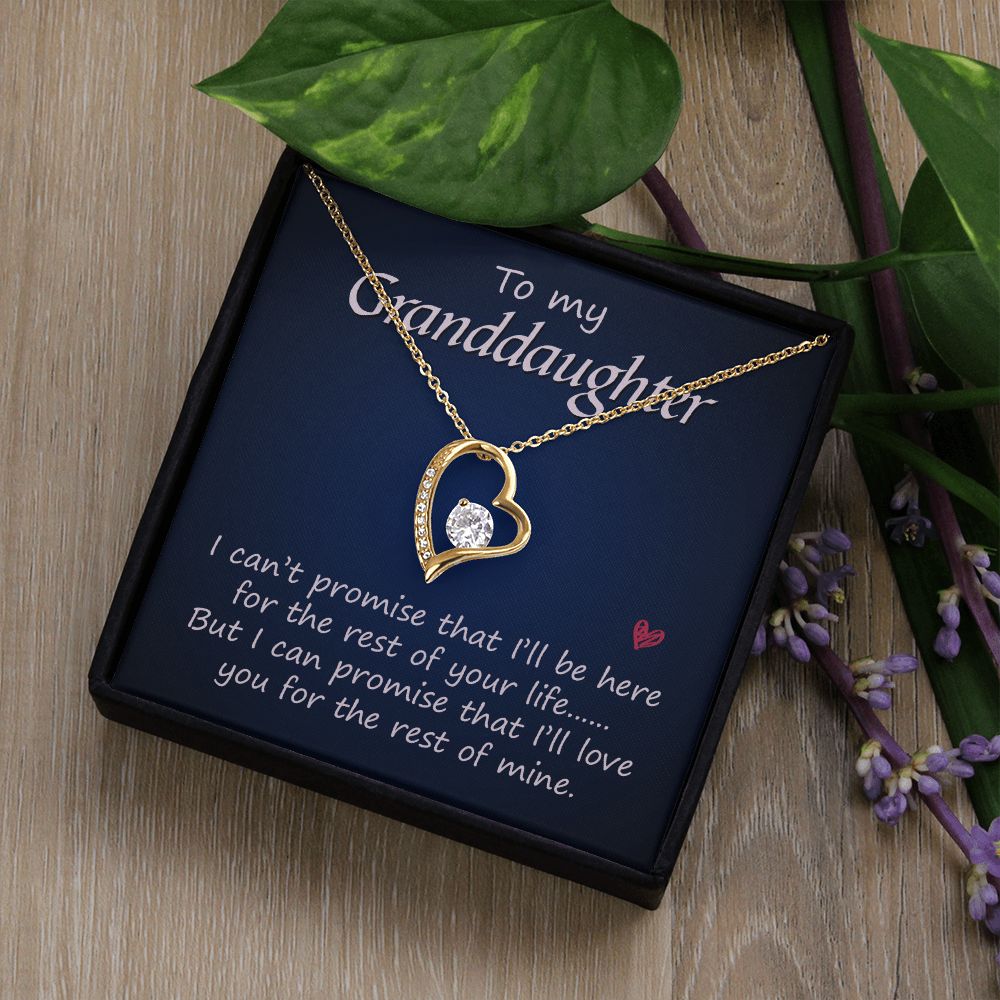 To My Granddaughter Love You for the Rest of Mine Forever Love Necklace